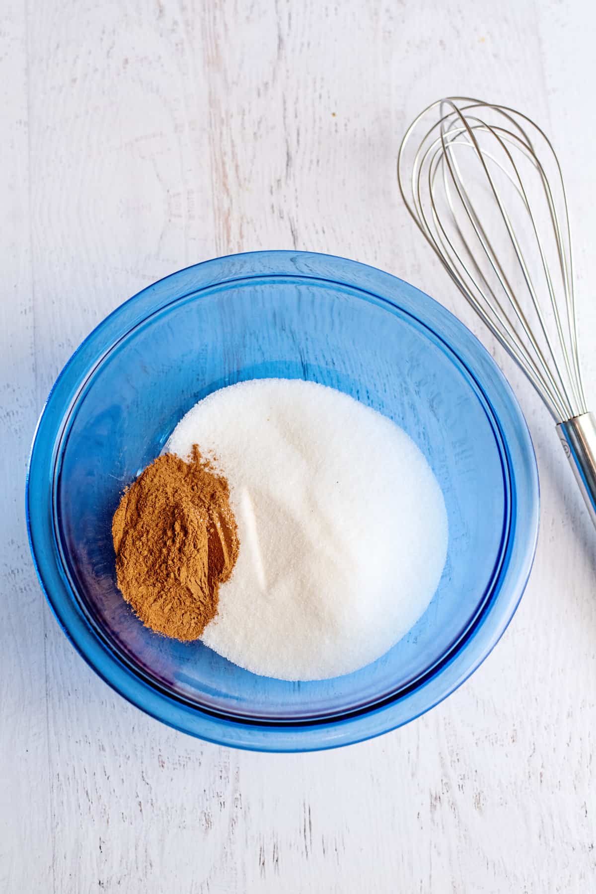 mix cinnamon and sugar in a bowl