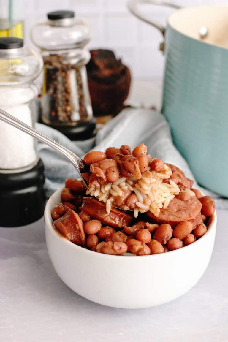 Easy Red Beans and Rice in a bowl