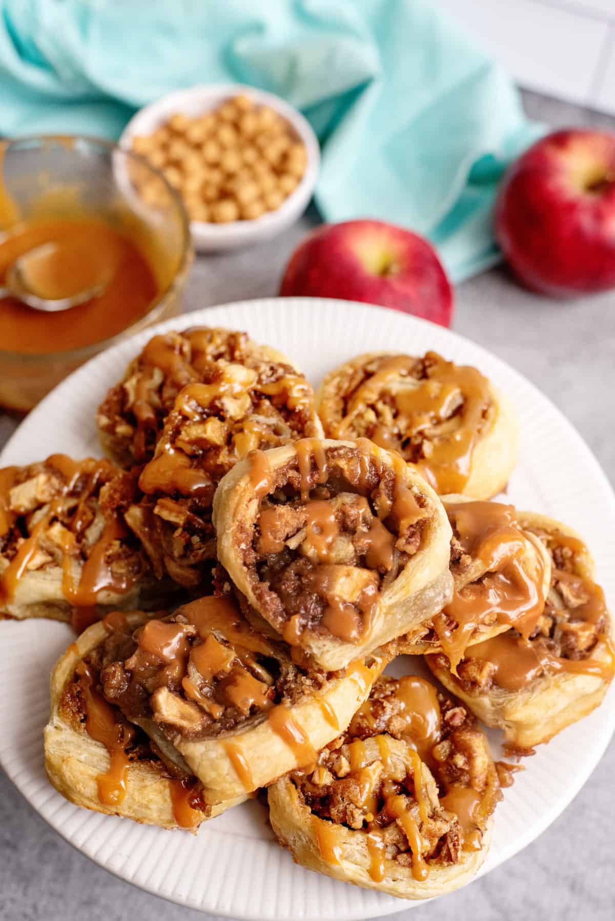 caramel apple pinwheels