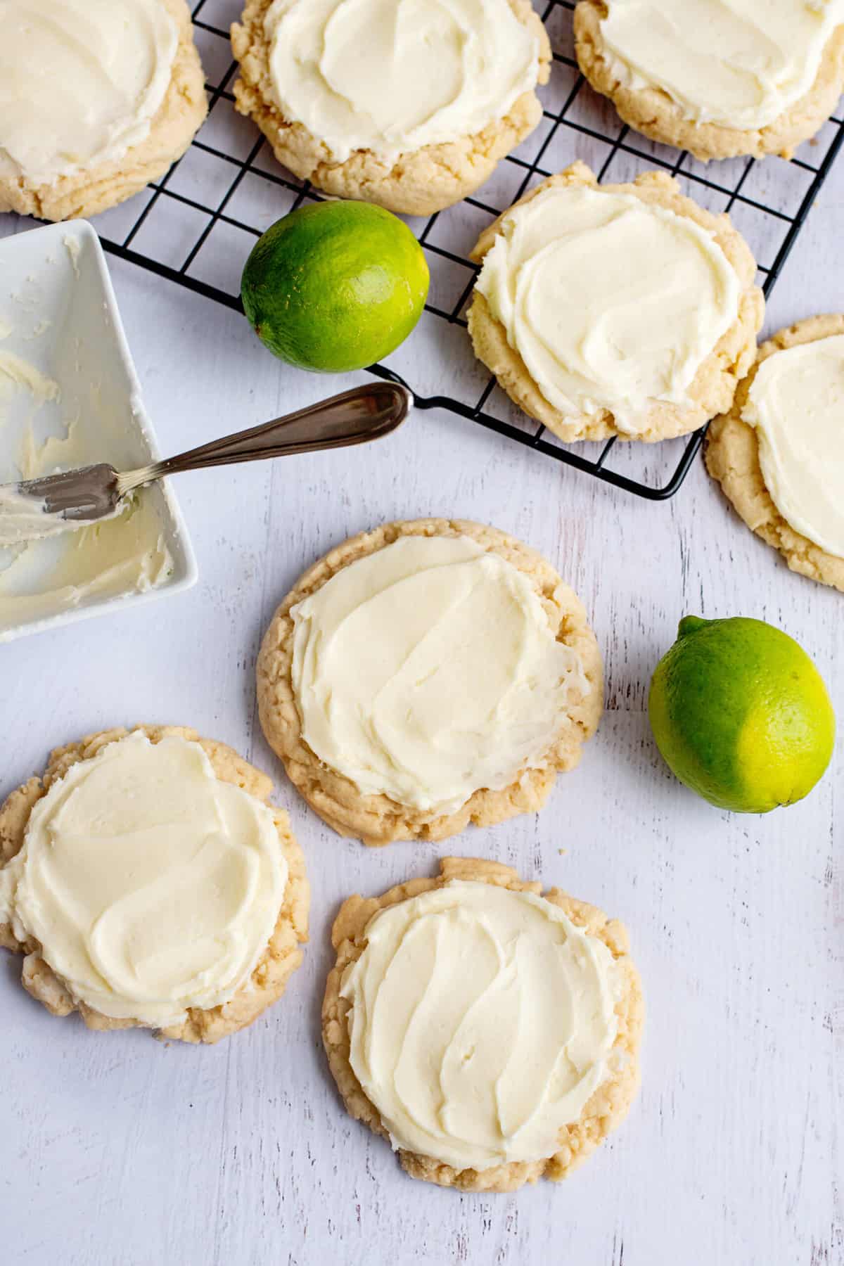 frost each coconut lime cookie