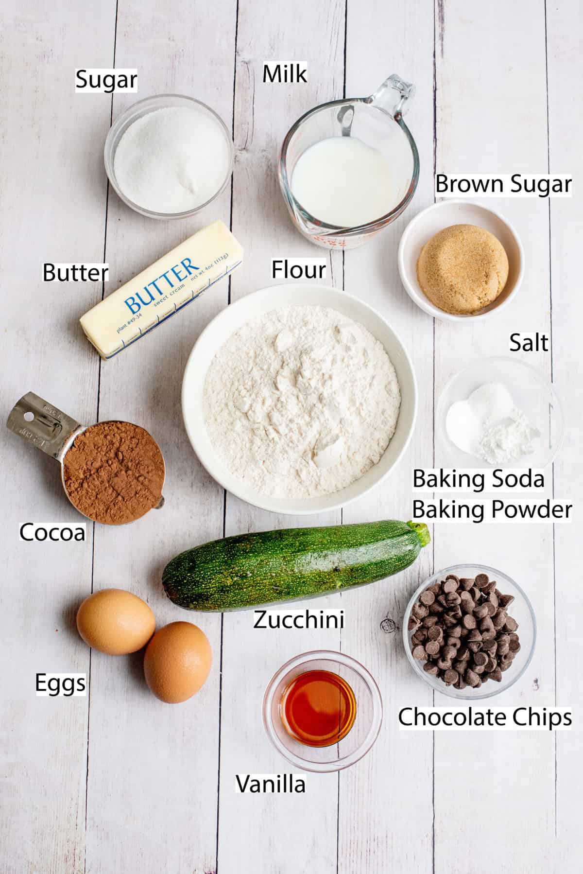 double chocolate zucchini muffins ingredients