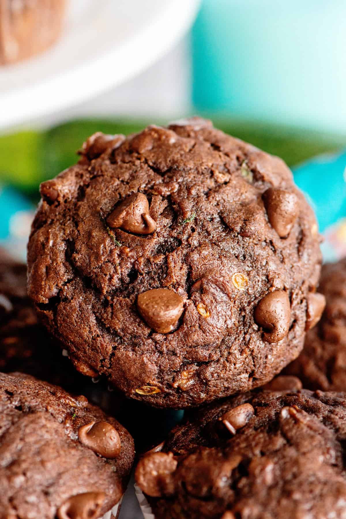 double chocolate zucchini muffins