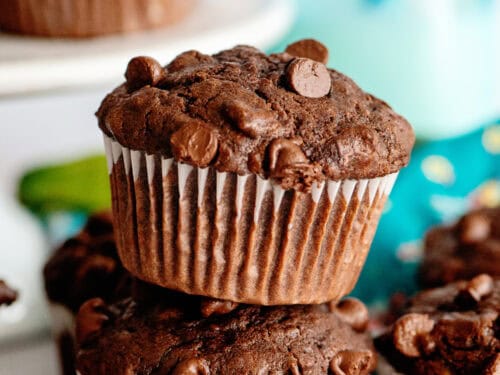 double chocolate zucchini muffins