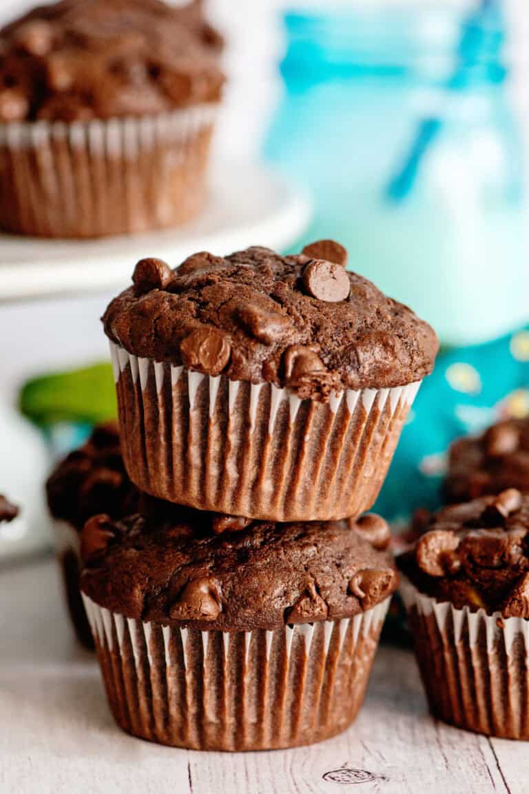 double chocolate zucchini muffins