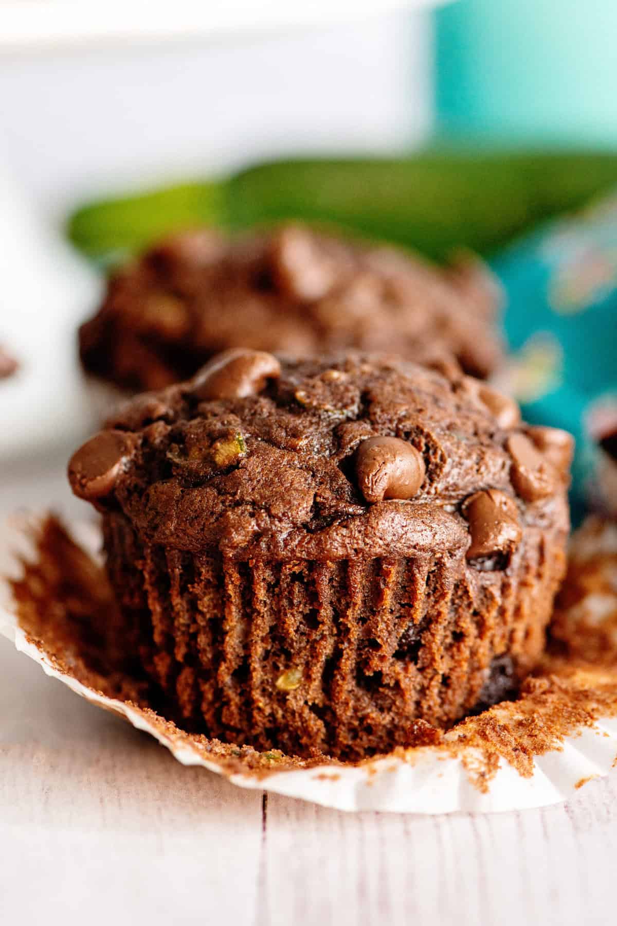 double chocolate zucchini muffins