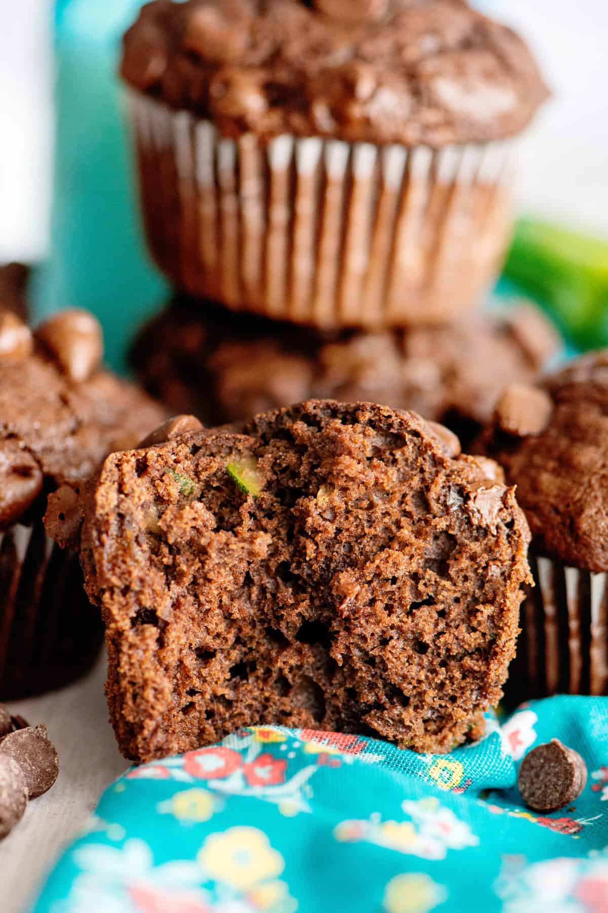 moise double chocolate zucchini muffins