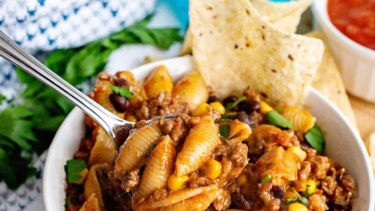 Mexican taco pasta skillet