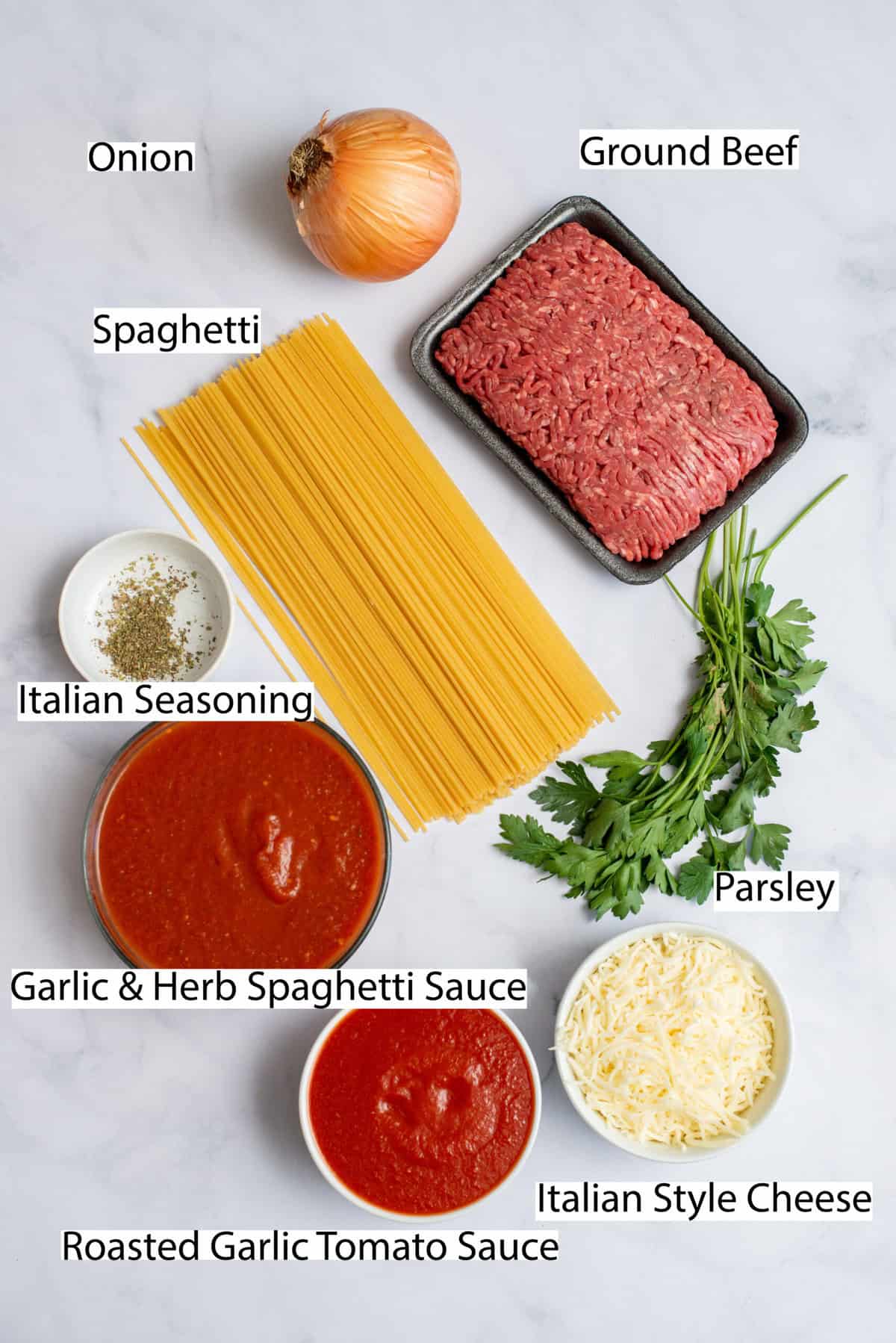 Ingredients for Baked Spaghetti