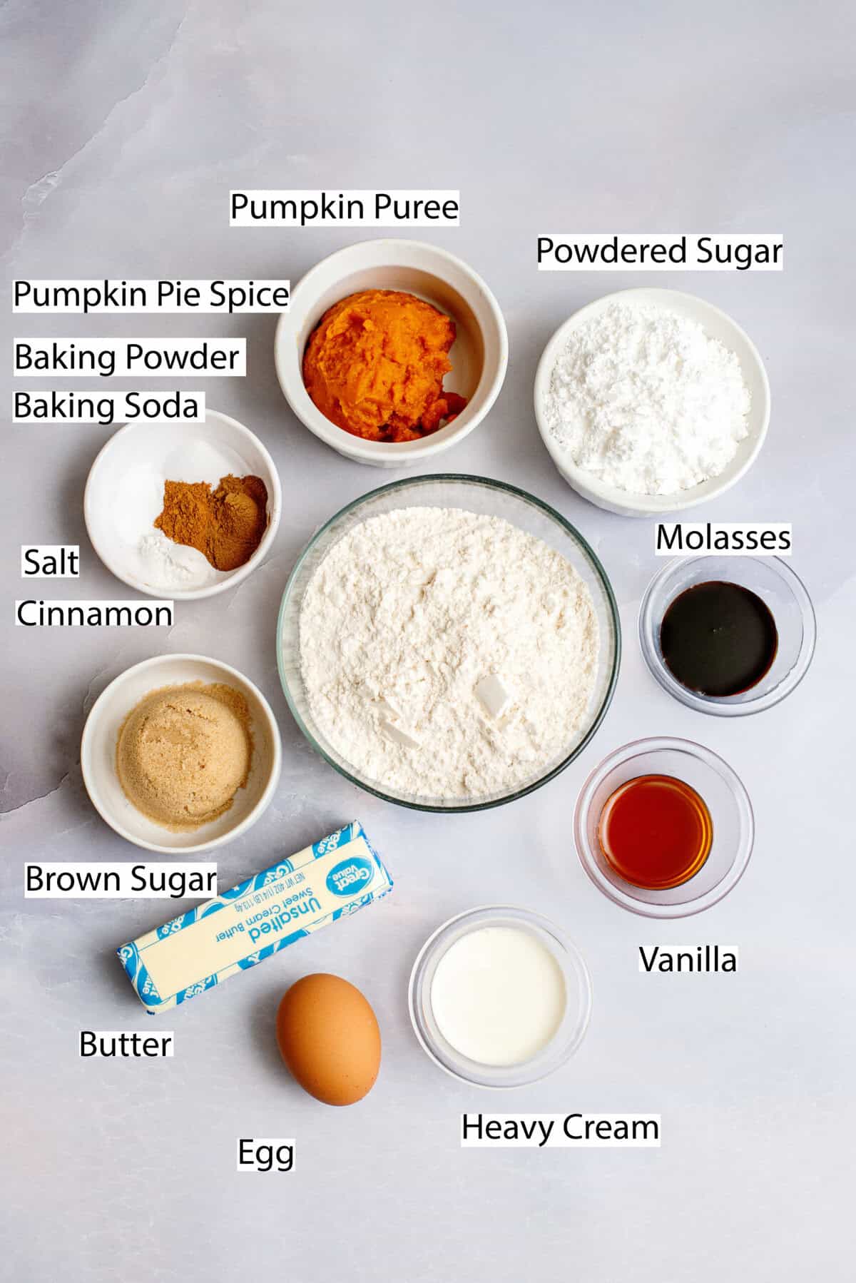 Ingredients for Pumpkin Scones