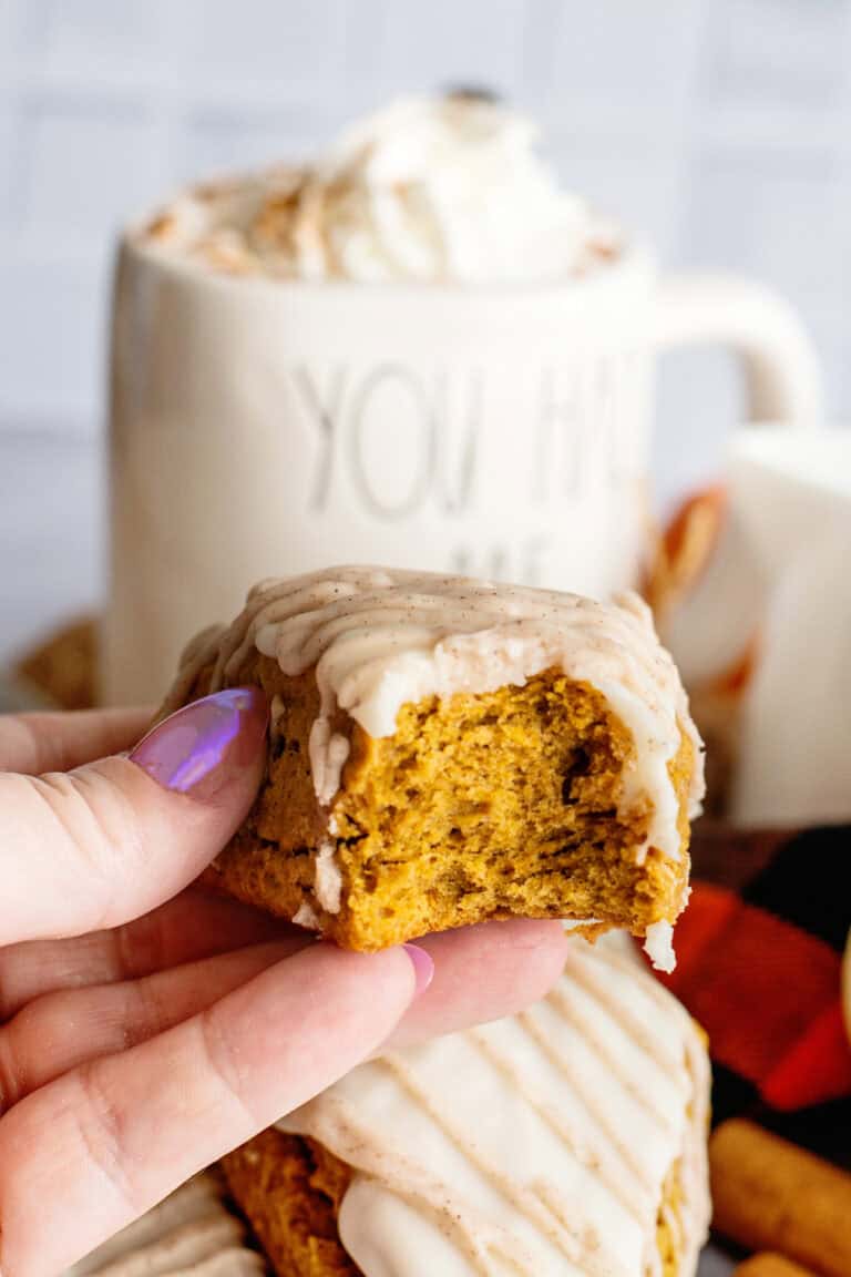 Pumpkin Scones with a cup of coffee