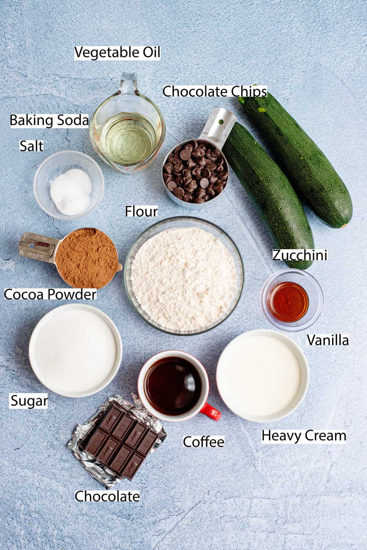 Chocolate Zucchini Cake ingredients