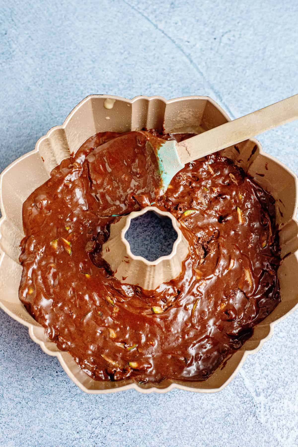 Pour batter into bundt pan