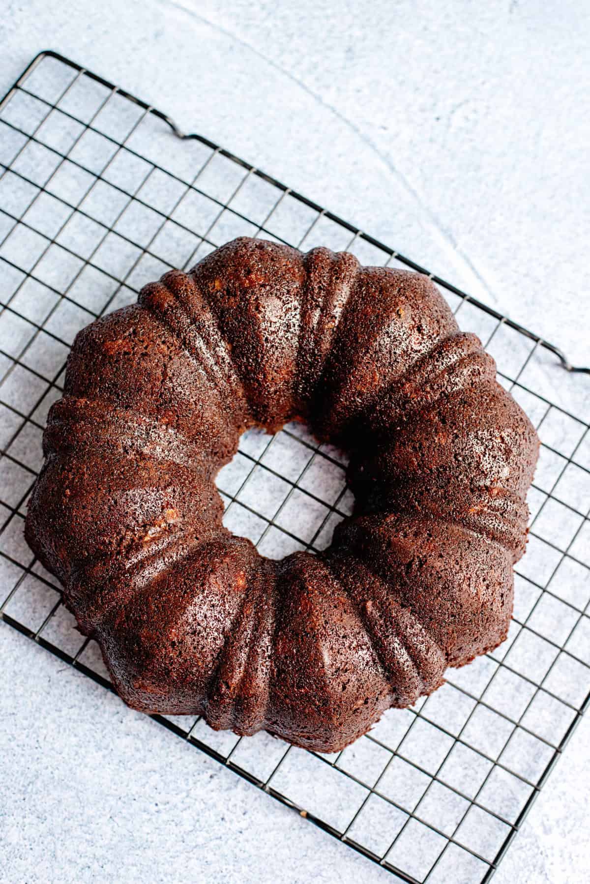 Invert cake onto cooling rack