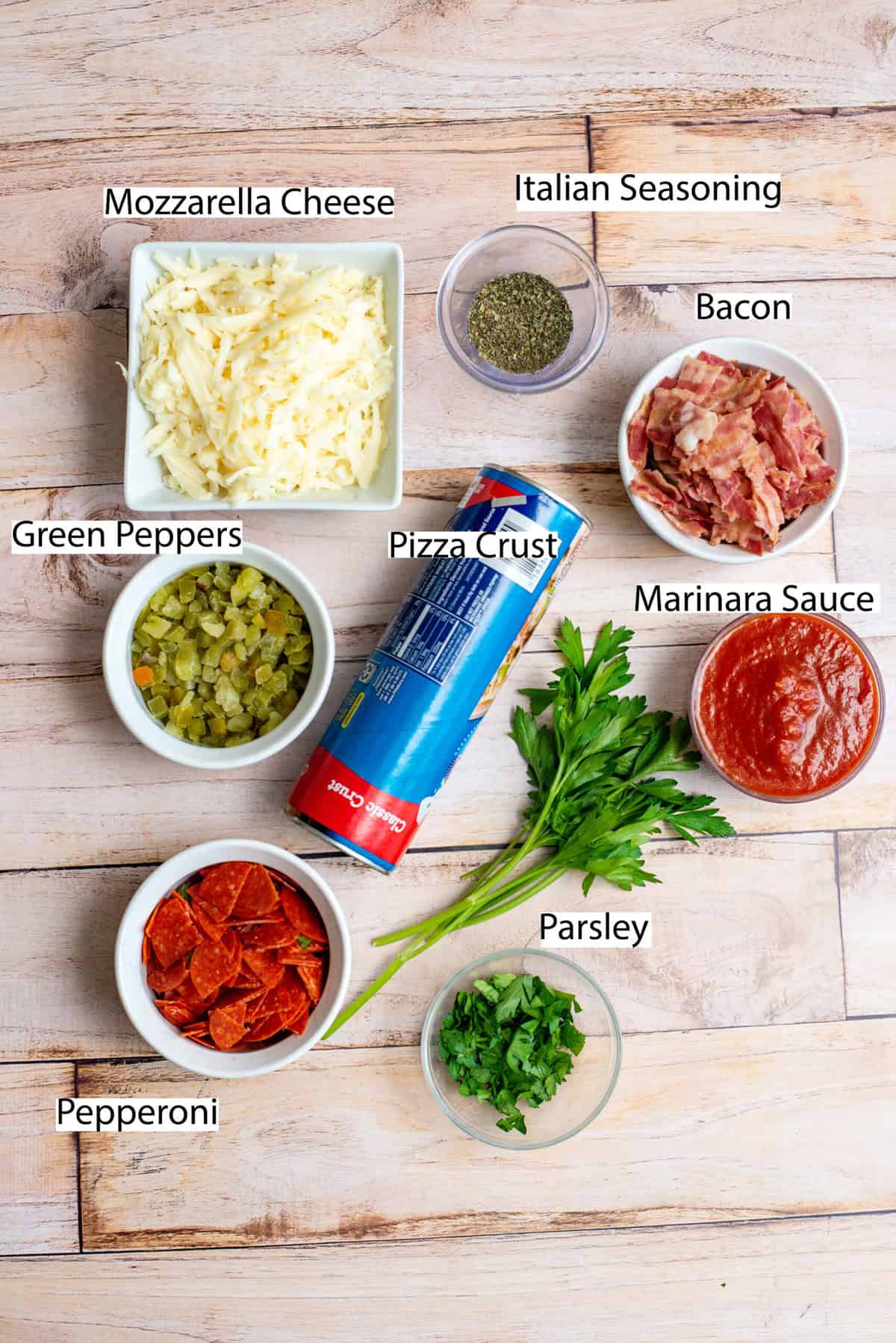 Pepperoni Pizza Rolls ingredients labeled