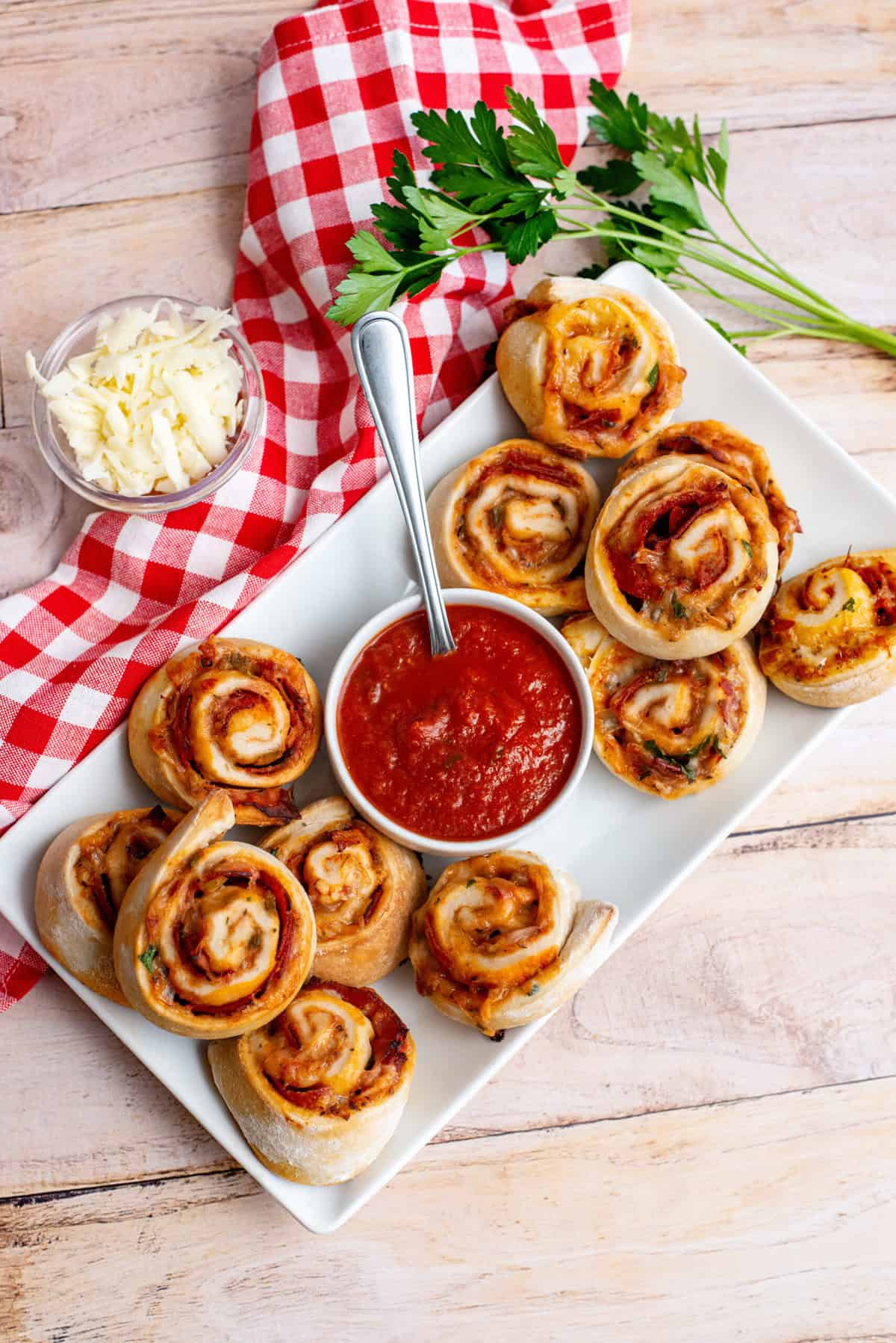 Serve Pepperoni Pizza Rolls with Marinara Sauce