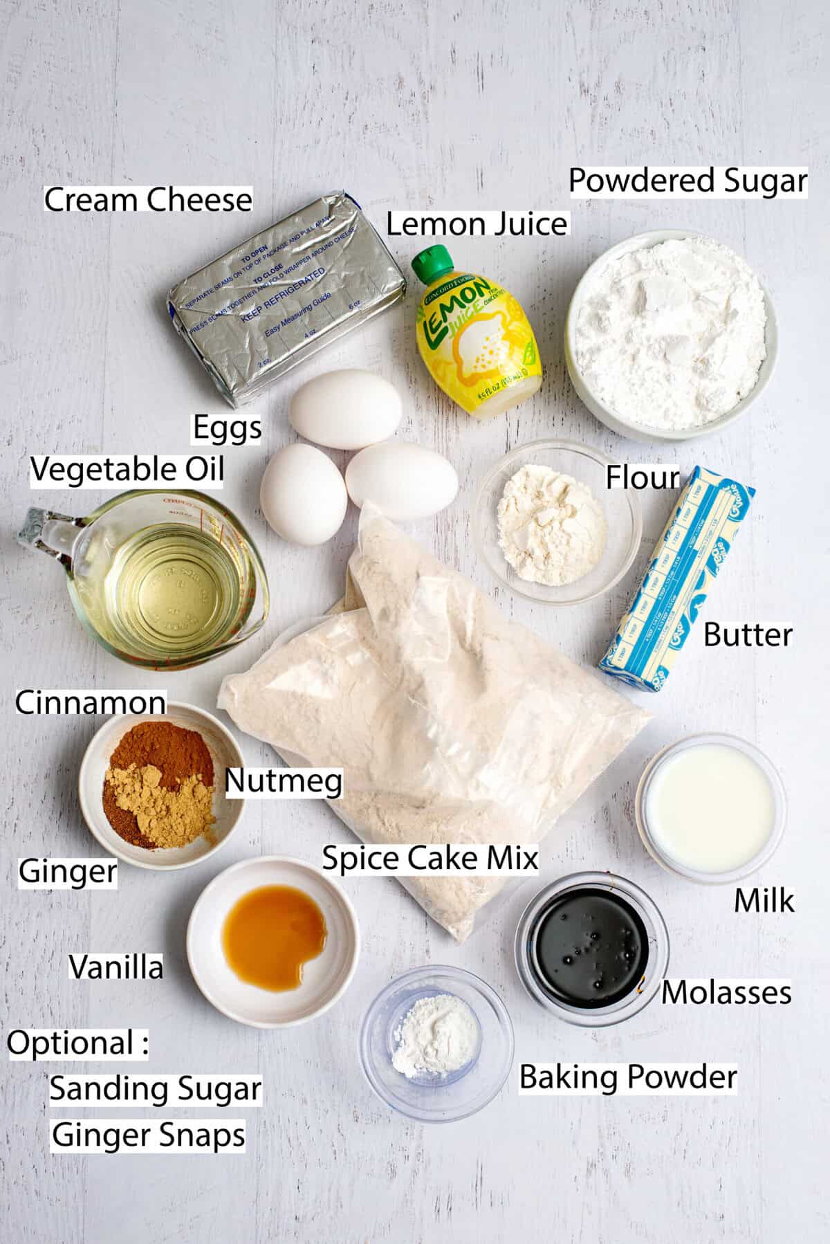 Ingredients for Quick Gingerbread Party Muffins