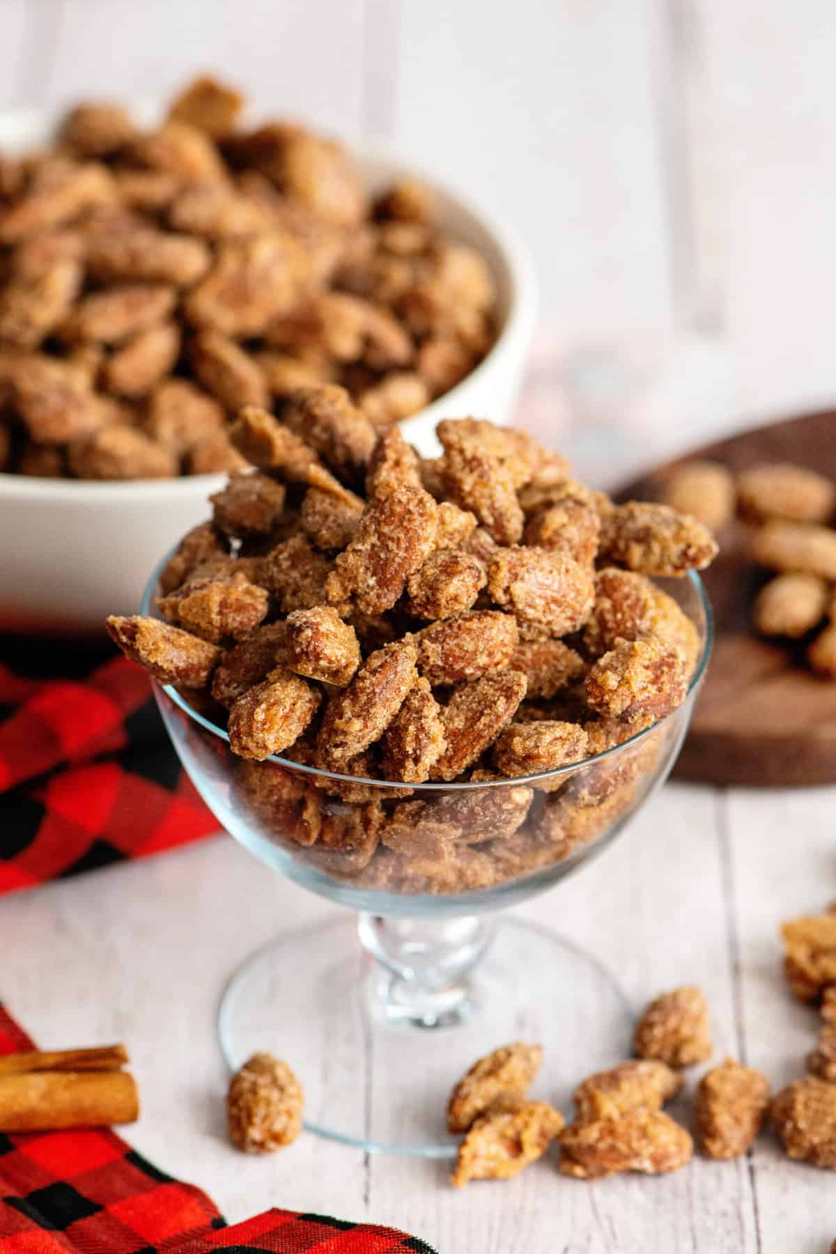 Cinnamon Roasted Almonds in a dish