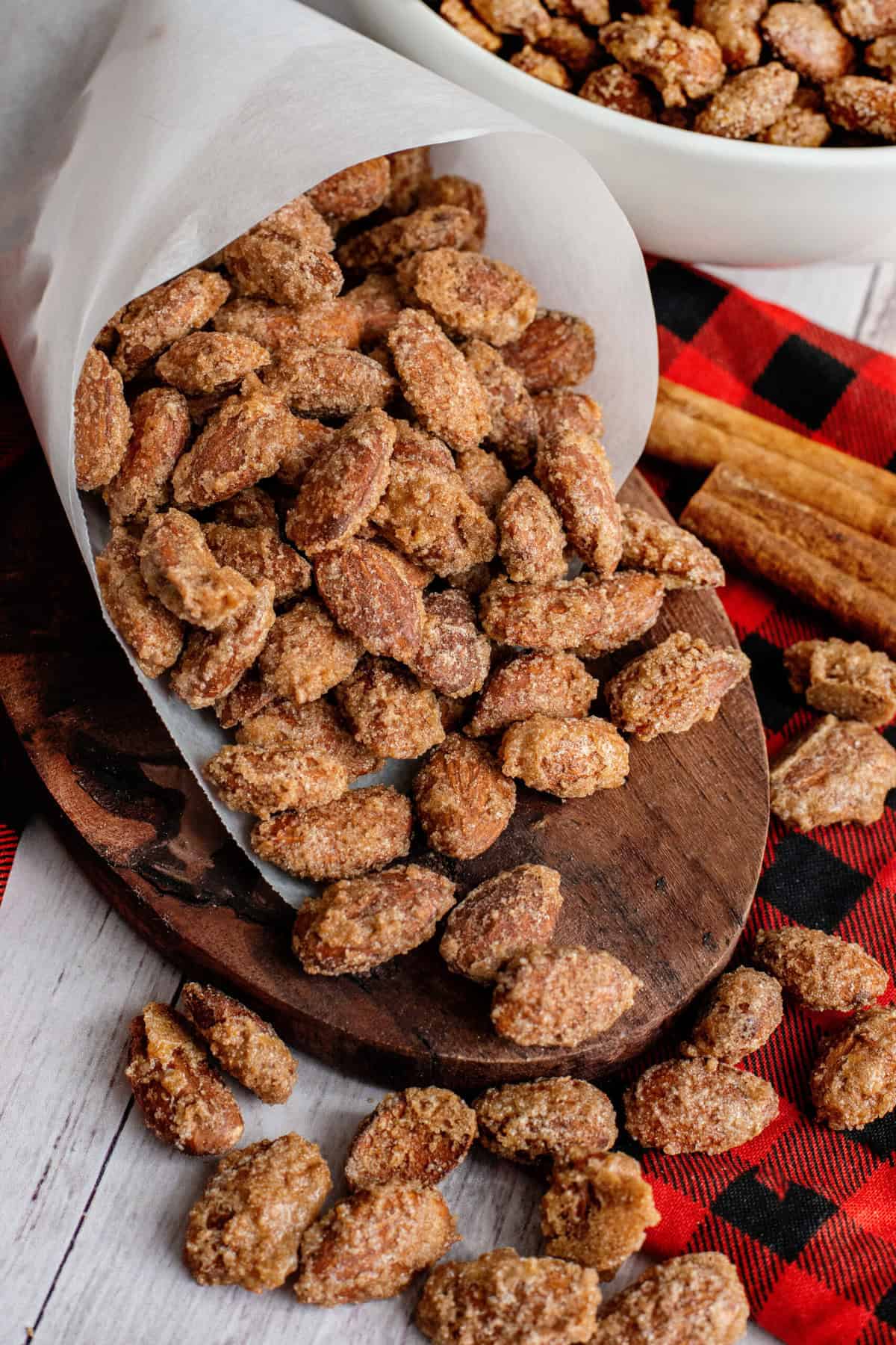 Cinnamon Roasted Almonds packaged for gifting