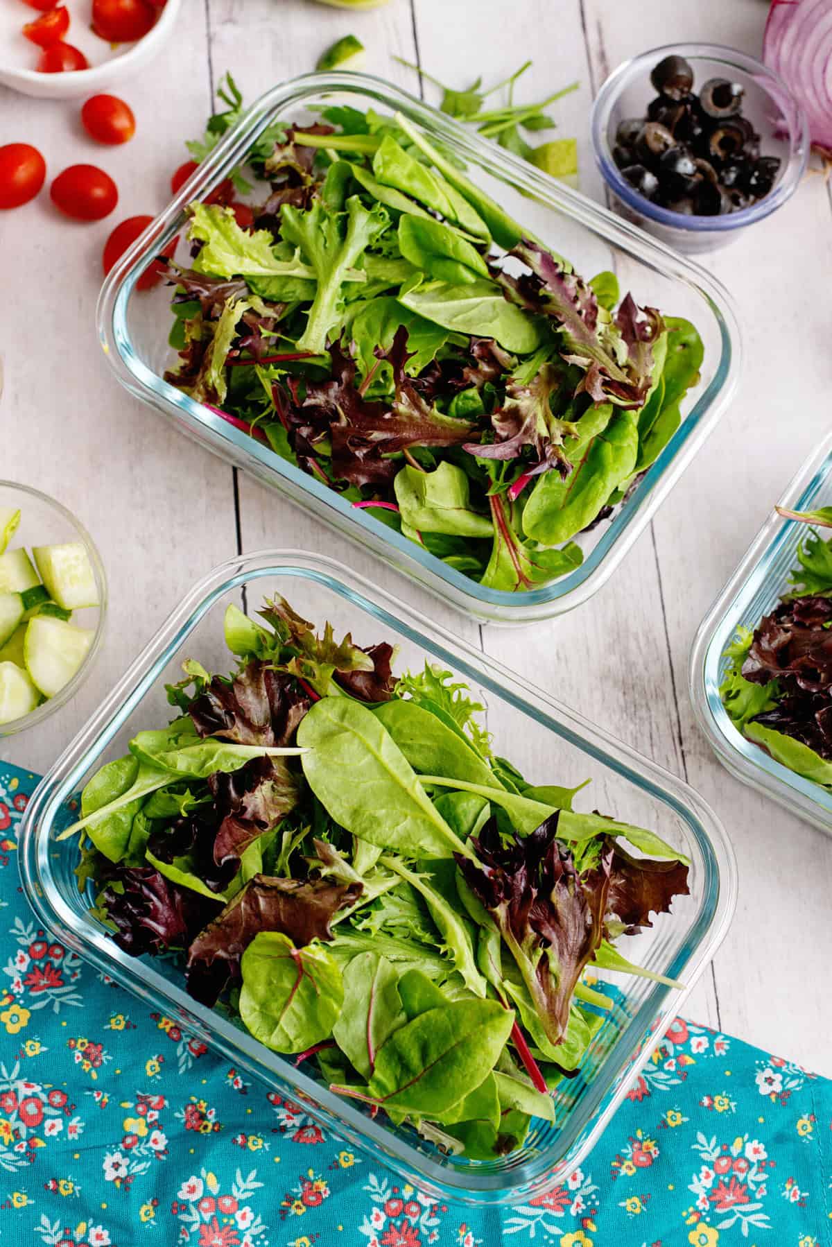 Prep greens in containers