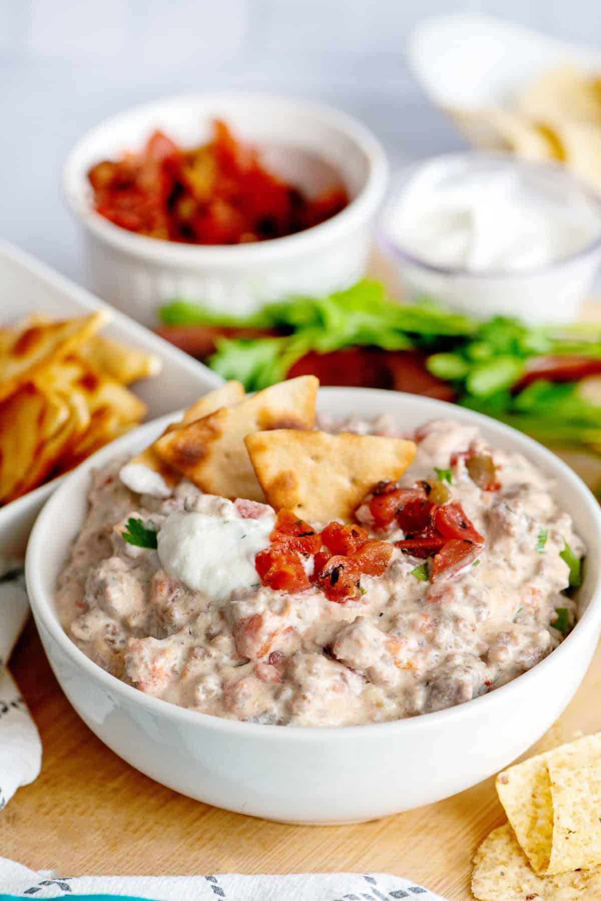 3 Ingredient Dip with Pita Chips