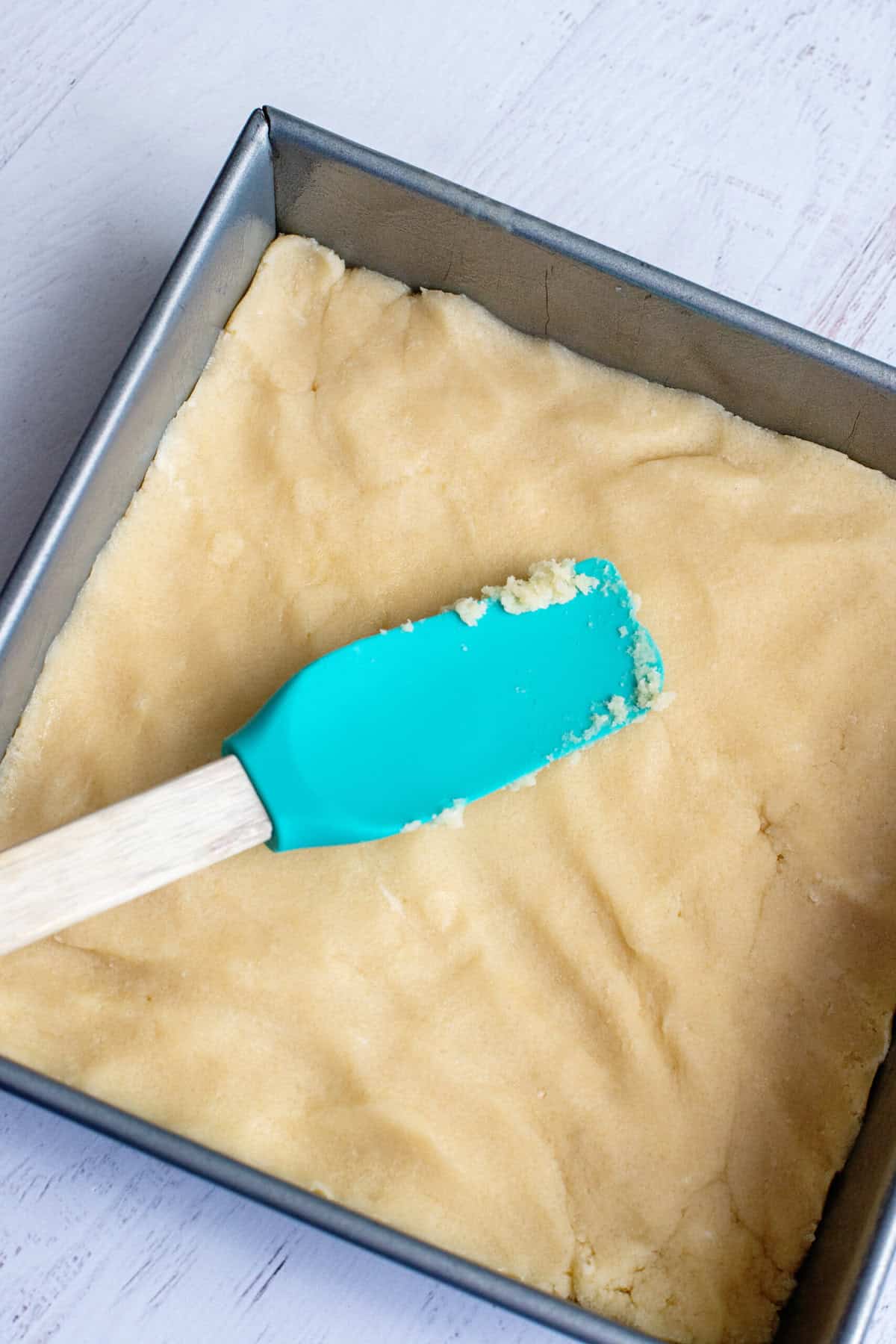 Spread sugar cookie dough evenly