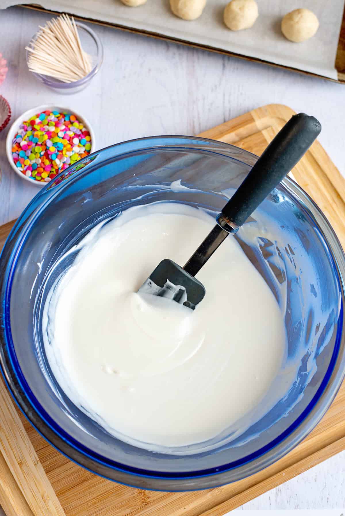 almond bark coating for Sugar Cookie Cake Balls