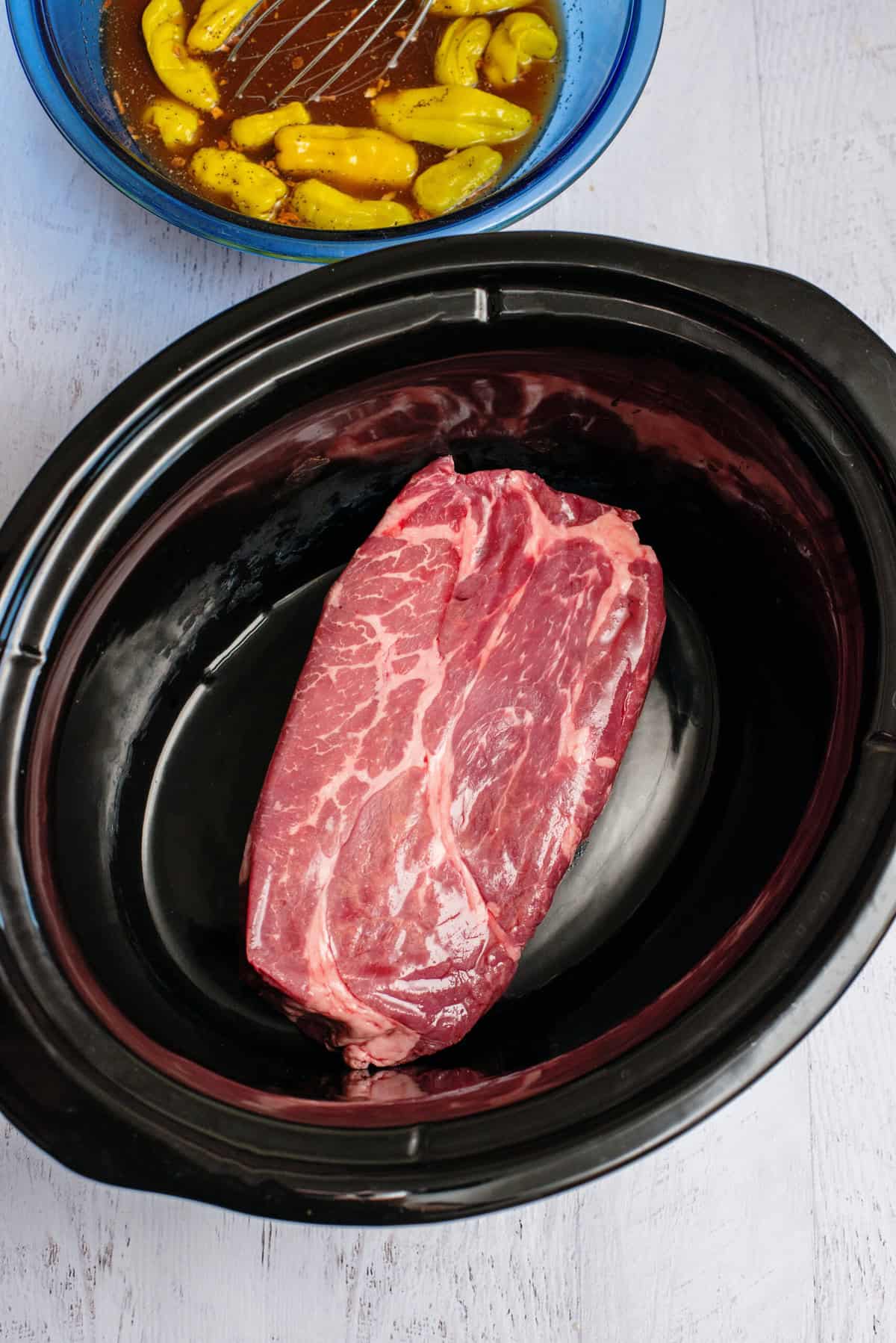 Put beef in slow cooker