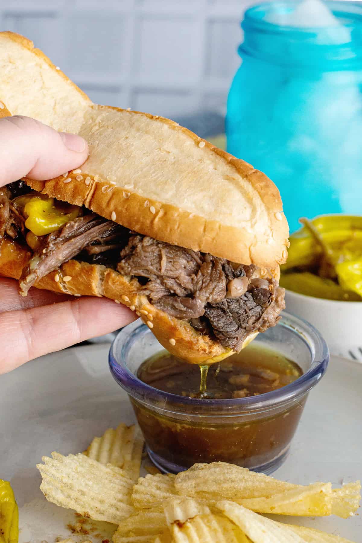 Serve Drip Beef Sandwiches with Au Jus