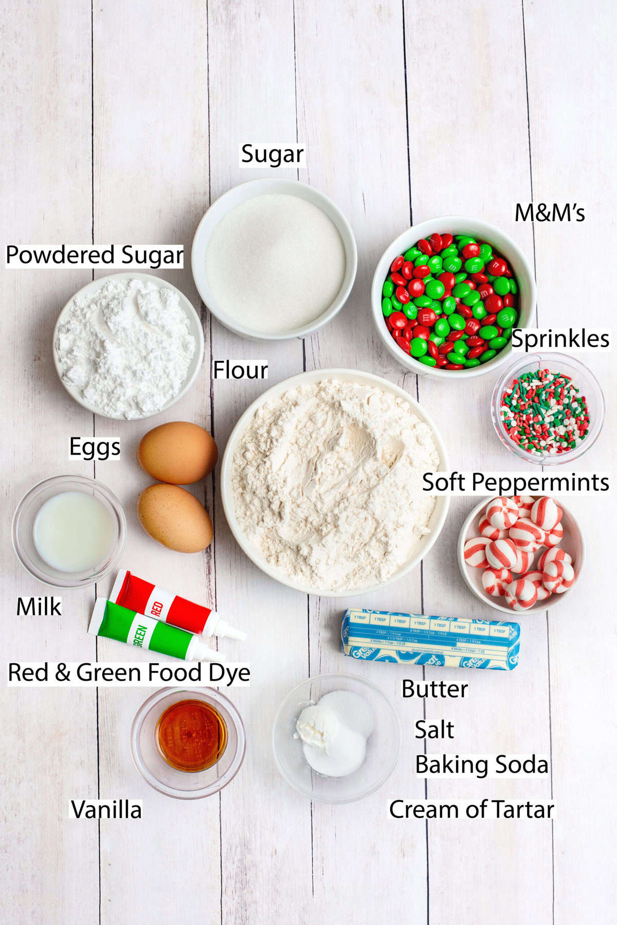 Christmas Sugar Cookie Cake ingredients