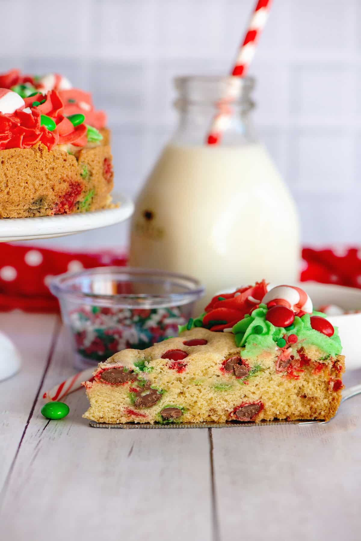 Christmas Sugar Cookie Cake side view