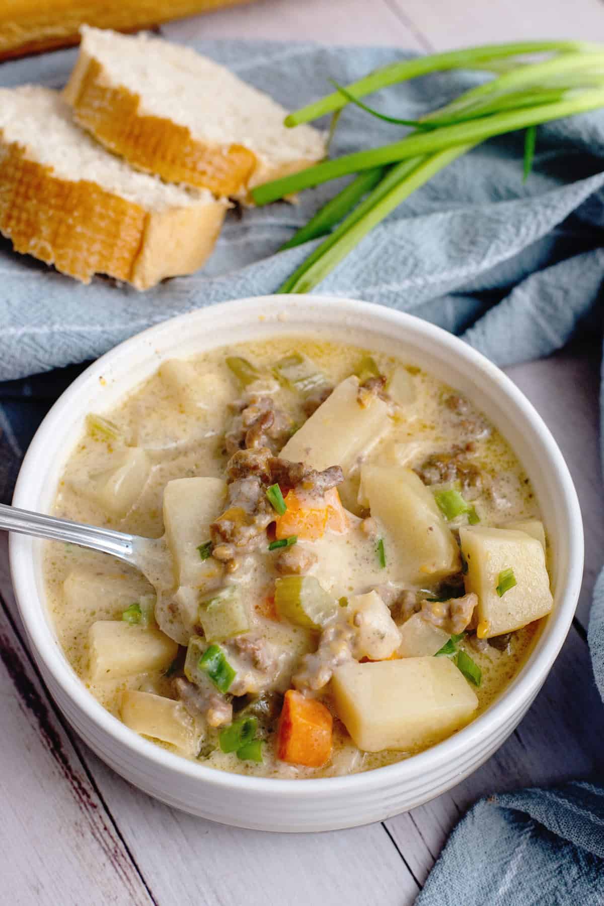 Crockpot Potato and Hamburger Soup