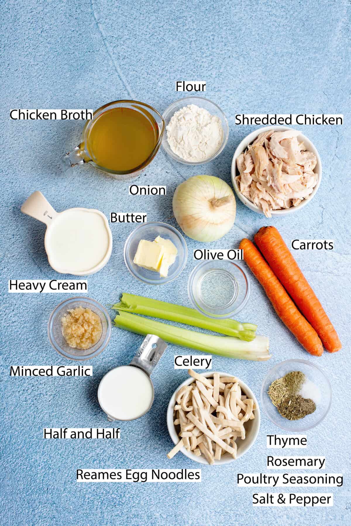 Creamy Chicken Noodle Soup ingredients