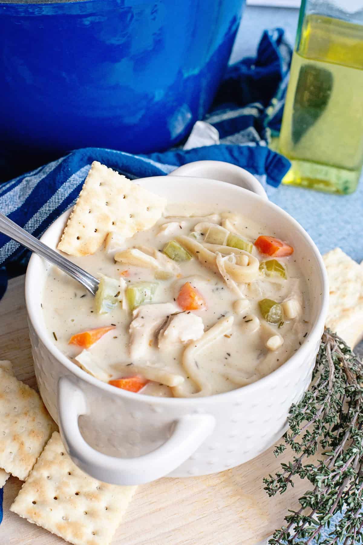 Creamy Chicken Noodle Soup individual serving