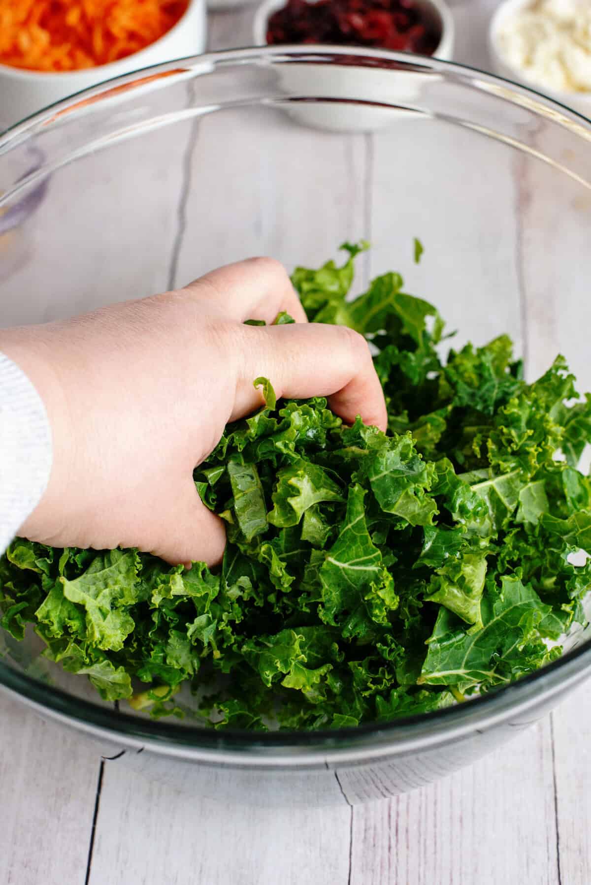 massage kale with oil