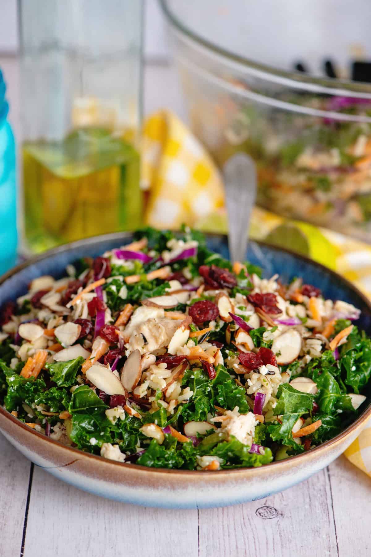 Serve Copycat Cubby's Chicken, Wild Rice and Kale Salad