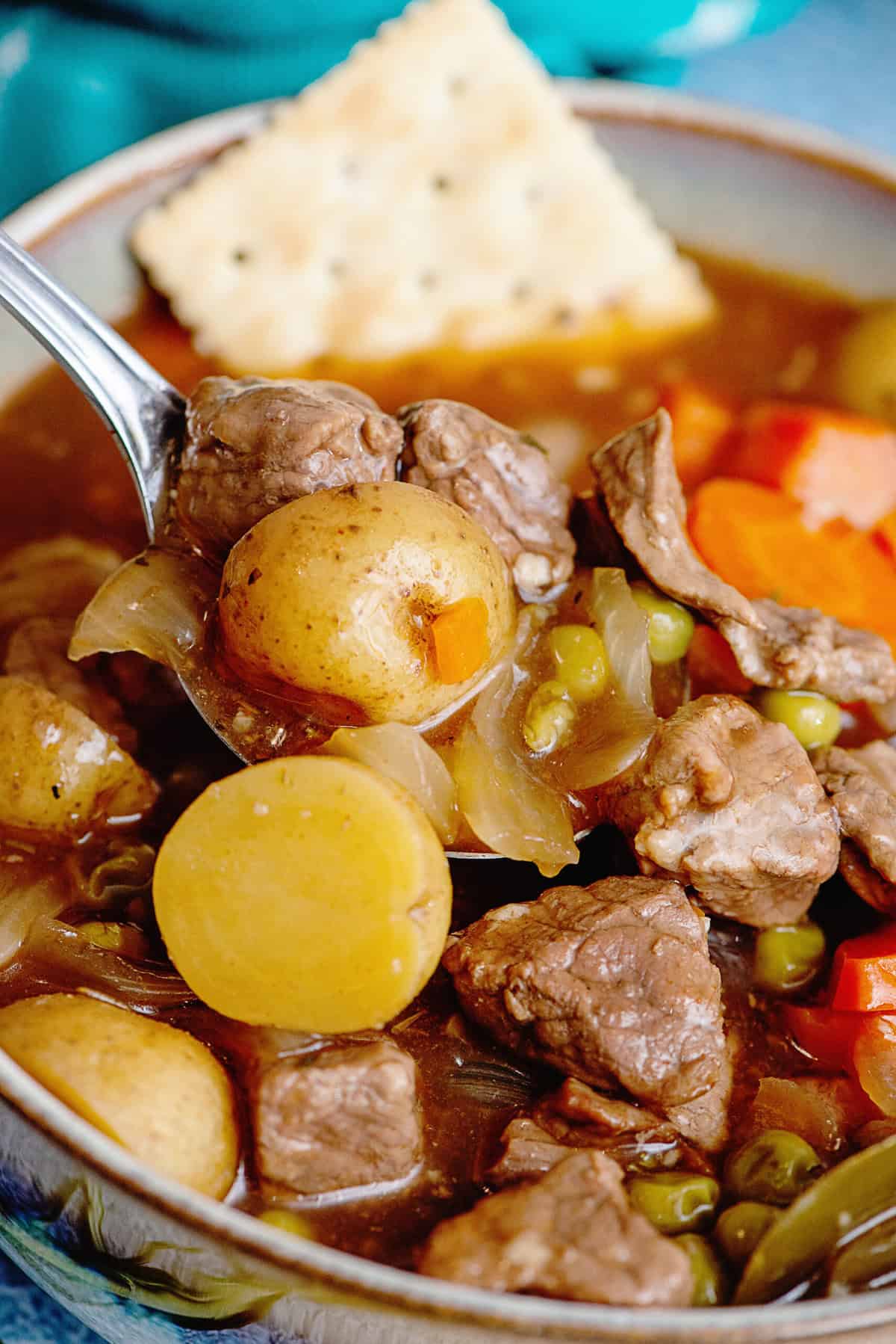 Close up of Slow Cooker Beef Stew