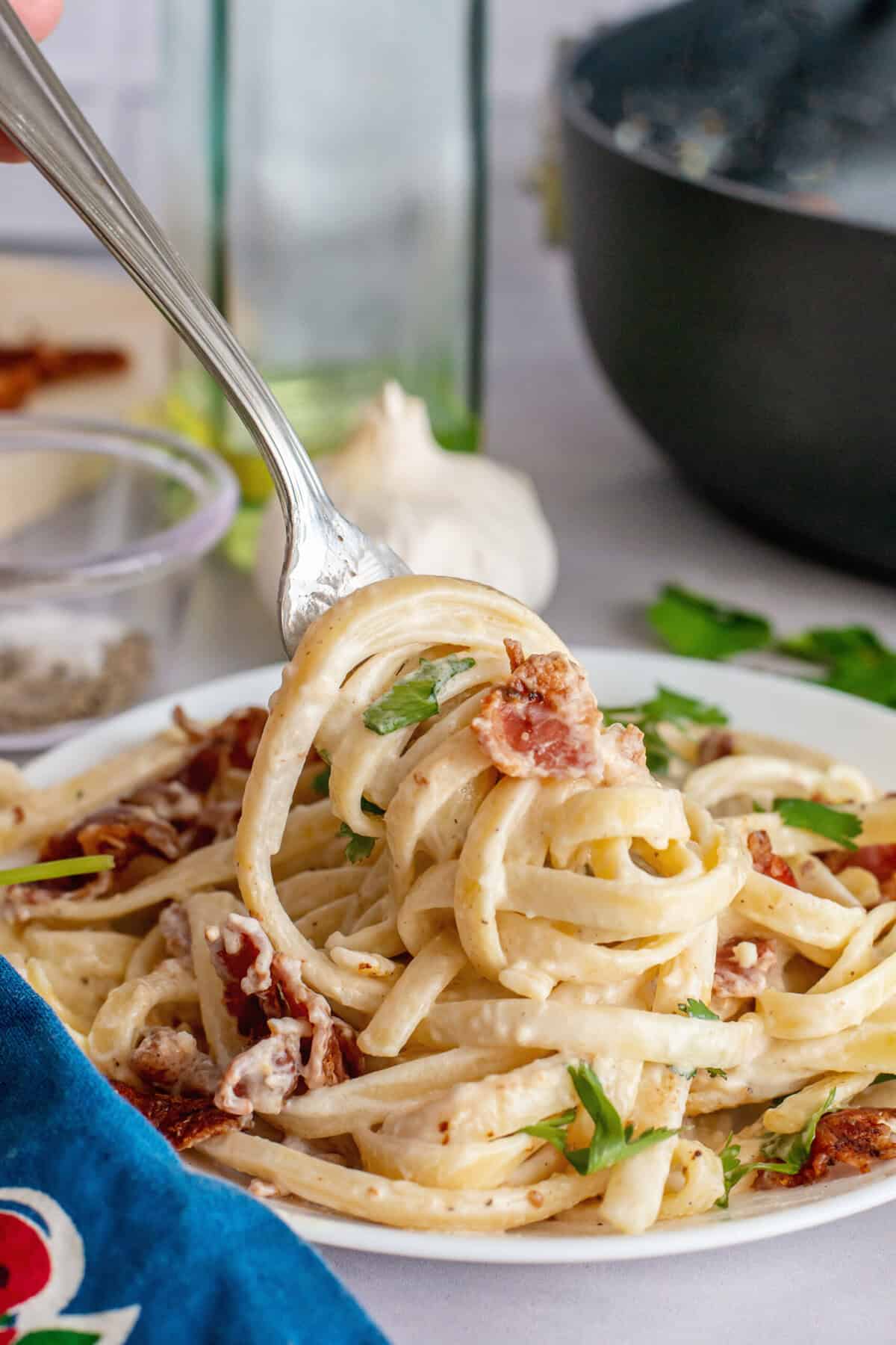 Creamy Bacon Pasta Hero Pic