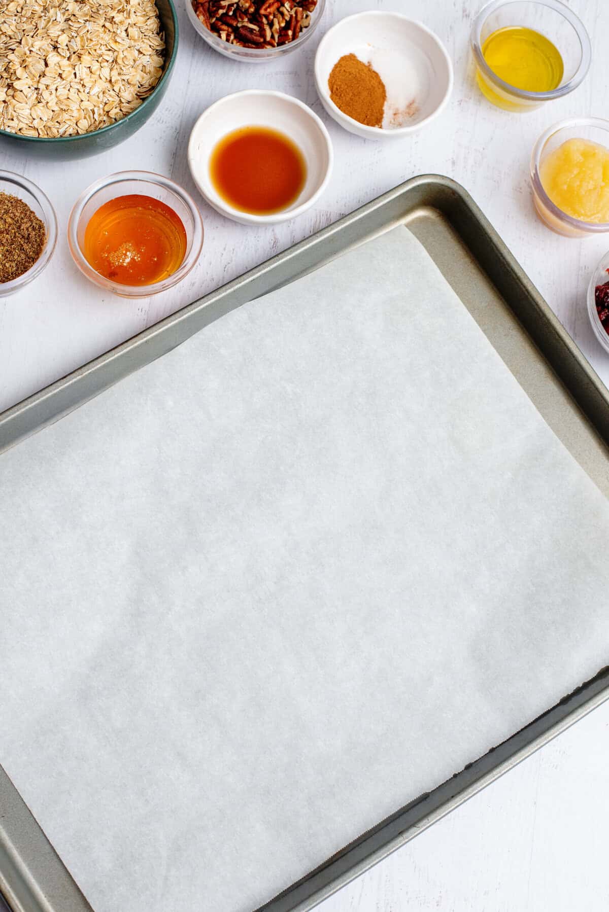 Prepare sheet pan with parchment paper