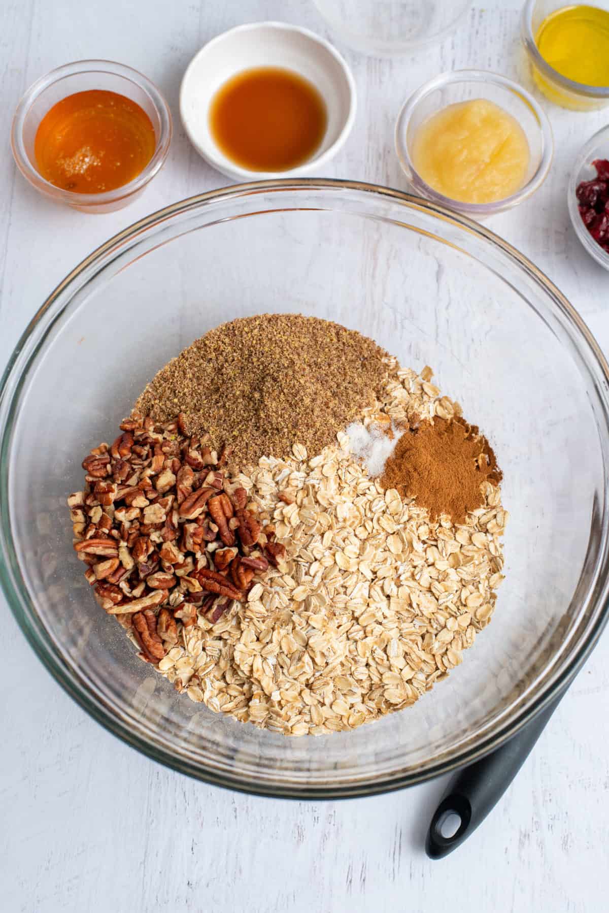 Mix dry ingredients in a mixing bowl