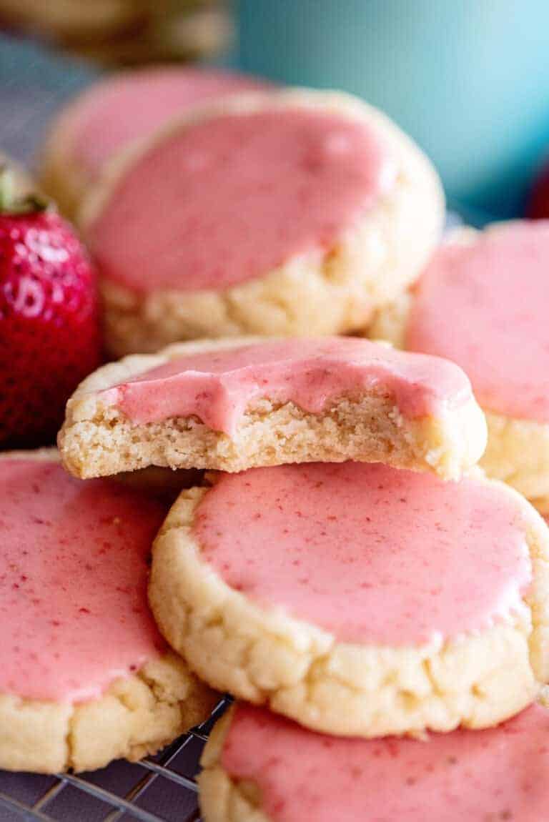 Strawberry Frosted Cookies for Valentines