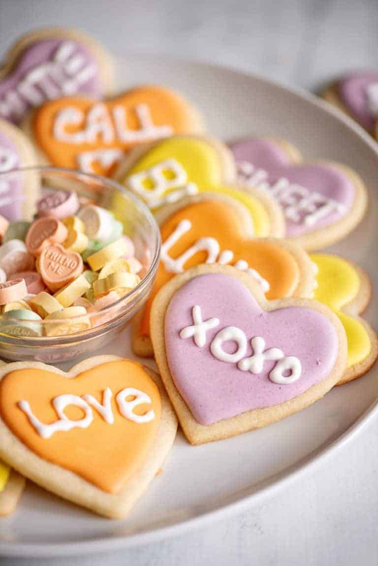 Heart Shaped Cookies with Royal Icing - Valentine Hearts